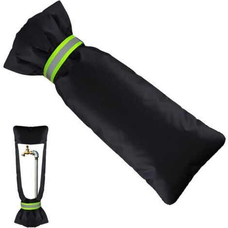 Sollbry Housse de Robinet, Couvercle Robinet, Protège Robinet pour l Hiver, Protection Robinet Exterieur Gel Noir, avec Bandes Réfléchissantes(51  20  5cm)