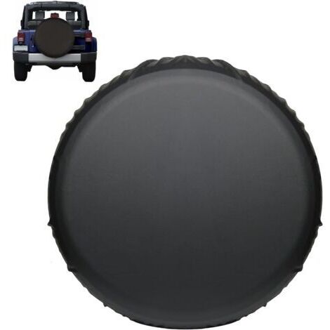 Sollbry Housse de roue de secours universelle pour voiture, SUV, camion, en cuir épais, imperméable, anti-poussière, protection contre le soleil, la pluie, la neige, noire, convient aux pneus de diamè