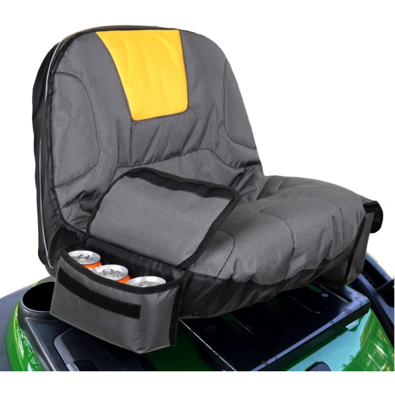 Housse de siège pour tondeuse à gazon Housse de siège pour tondeuse autoportée imperméable avec poche latérale pour boissons, housse de siège pour