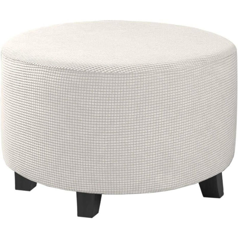 Housse de Tabouret Rond en Velours Extensible, Amovible et Lavable avec Base élastique, Protection Douce Contre la poussière pour Repose-Pieds (Lot