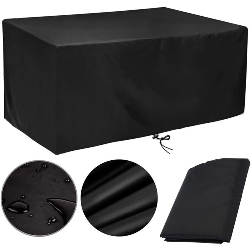 Sollbry Housse Table de Jardin 160x100, Housse Salon de Jardin 160x100x75cm Rectangulaire Imperméable Bache de Protection Exterieur Housse de Meuble