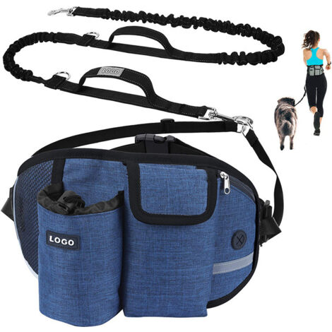 Sollbry Hüftleine zum Spazierengehen mit Ihrem Hund – freihändige Hundeleine mit mehreren Taschen, breiter Rückenstützgürtel, Bungee-Hundeleine, Hundegürtelleine zum Spazierengehen, Laufen, Wandern, T