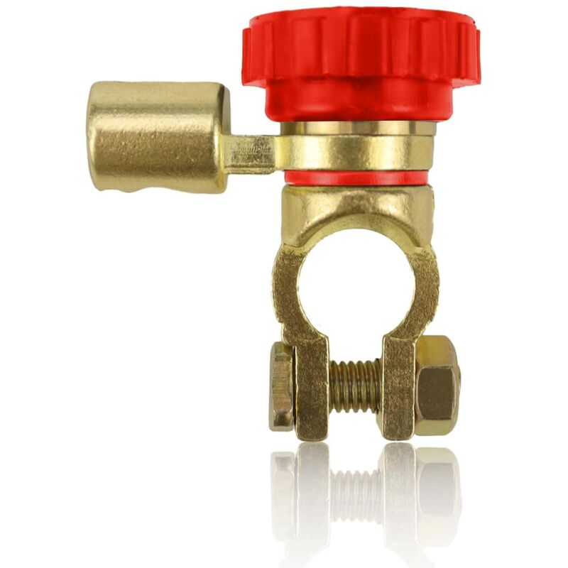 Sollbry Interruptor de desconexión de batería de 12 V, universal, de aleación de zinc, para cabezal de batería de automóvil de 15,5-17 mm (rojo)