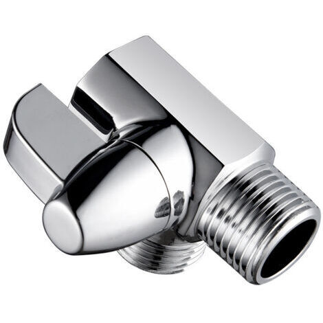 Sollbry Inverseur de douche à 3 voies en laiton chromé, vanne d'adaptation en forme de T G1/2 "pour bras de douche monté