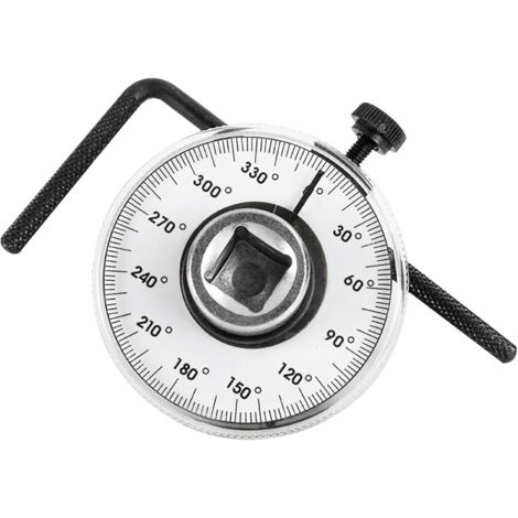 Sollbry Jauge d'angle, Jauge d'angle de Couple à Entraînement 1/2" Rotation Automatique de 360 Degrés avec Outil de Clé à Molette