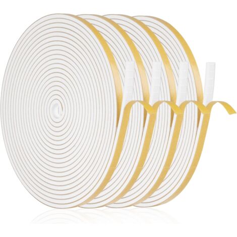 27M Joint Porte Isolation, 6mm X 3mm Joint Fenetre Isolation Anti Froid Noir, Bande Etancheite Autocollante Isolant Fenêtre Contre Le Vent, Anti Pluie, Anti-bruit (Noir, 9Mx3 Rouleaux(6x3mm