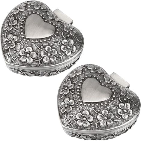 Sollbry Joyero de 2 piezas, caja para collar, caja para joyería de viaje, caja para joyería, caja para joyería, caja para joyería con forma de corazón, caja para regalo de joyería, caja para anillos, 