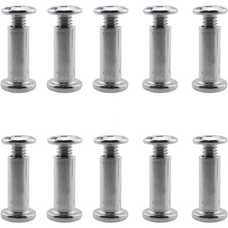 Sollbry Juego de 10 tornillos de cabeza hueca hexagonal M6 de 25 mm para muebles, aptos para tableros de muebles y encimeras.