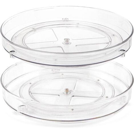 Sollbry Juego de 2 bandejas giratorias Lazy Susan de 360° para cocina y baño (23,5 x 3,6 cm)