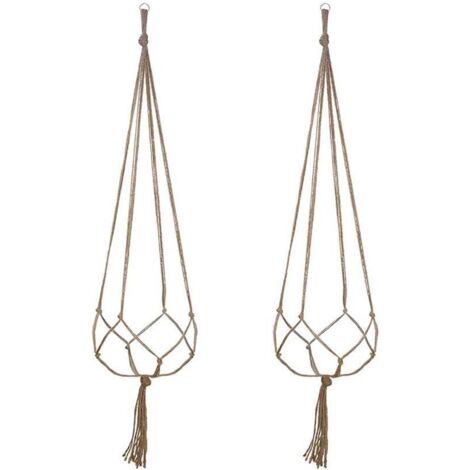 Sollbry Juego de 2 colgadores de cuerda para macetas, para decoración de interiores y exteriores, para balcones y el hogar (90 cm)