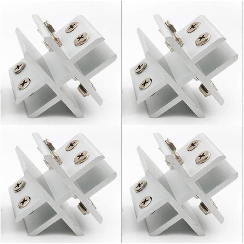 Juego de 4 abrazaderas de cristal en forma de cruz con soporte para cristales en 4 paneles laterales, ducha, mesas, paneles, sujeción 10-12 mm