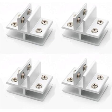 Sollbry Juego de 4 abrazaderas de cristal en forma de T con soporte de cristal para fijación en 3 paneles laterales, ducha, mesas, paneles, 10-12 mm