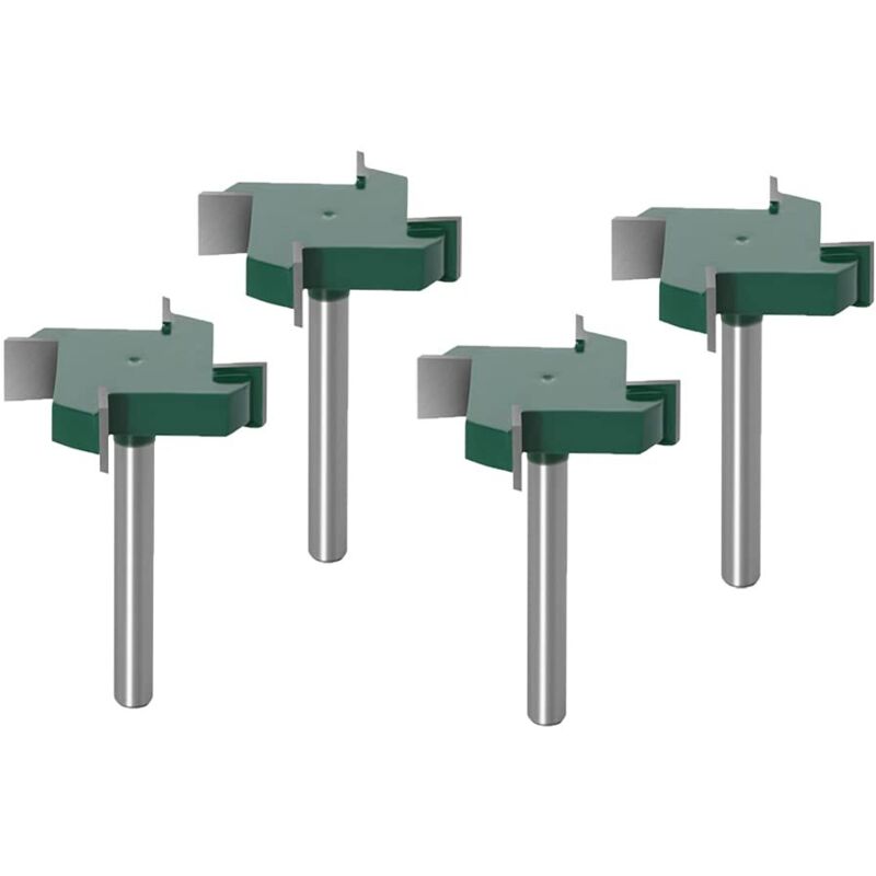 Juego de 4 brocas para fresado de superficies de alerón con vástago de 6 mm, 4 placas de ala, fresas de carburo de tungsteno para carpintería.