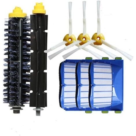 Sollbry Juego de 8 accesorios para aspiradora Robot Serie 600: 2 cepillos, 3 filtros y 3 cepillos laterales.
