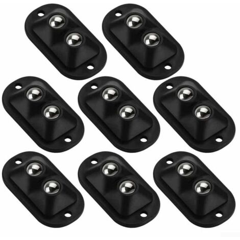 Sollbry Juego de 8 ruedas autoadhesivas para muebles - Ruedas planas autoadhesivas - Negras
