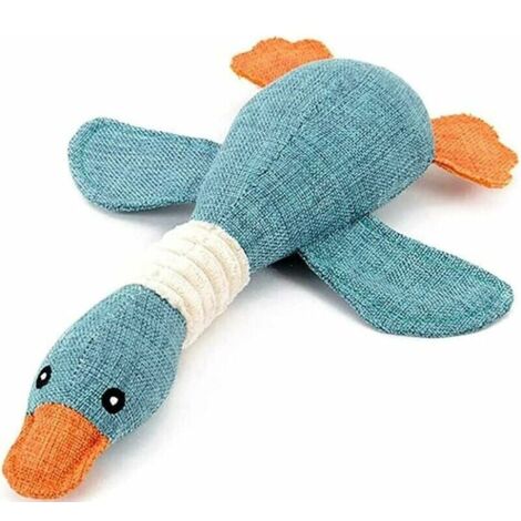 Sollbry Juguete interactivo de peluche para cachorros, con forma de ganso salvaje, color azul, versión sorpresa suave, 32 cm