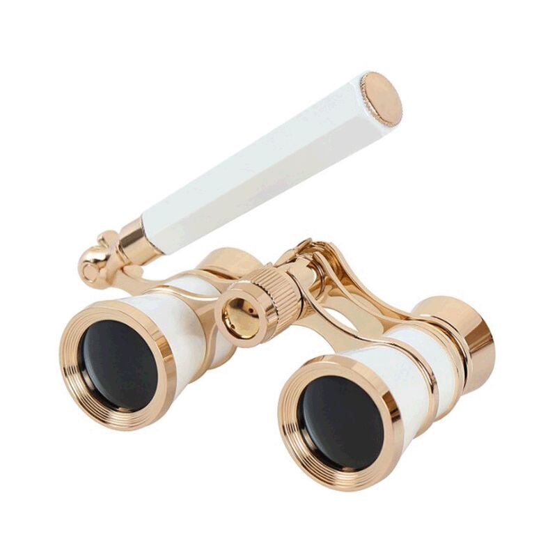 Sollbry - Jumelles de lunettes d'opéra 3 x 25 compactes et légères avec lunettes de théâtre pliables intégrées, poignée réglable pour adultes,