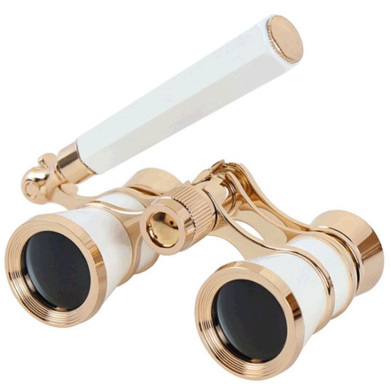 Jumelles de lunettes d'opéra 3 x 25 compactes et légères avec lunettes de théâtre pliables intégrées, poignée réglable pour adultes, enfants, femmes