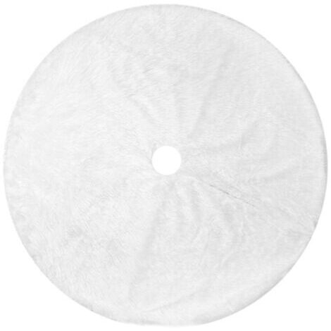 Sollbry Jupe d'arbre de Noël en peluche - Couverture de base de tapis d'arbre de Noël ronde blanche-neige pour les décorations de maison de vacances, 122 cm