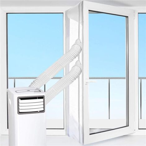 Sollbry Kit Calfeutrage Climatiseur Mobile Porte Fenetre 300cm, pour Climatiseurs, Sèche-linge et Déshumidificateurs Tuyau évacuation Calfeutrage Fermeture éclair, Facile a Installer
