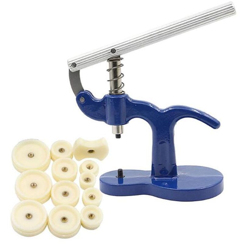 Kit Completo (13 piezas) compatible con Reparación de Relojes, con Soporte/Prensa de Relojero y 12 Calas Incluidas - Sollbry
