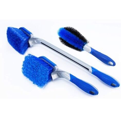 Sollbry Kit de Brosse de Roue de Voiture,Brosse de Nettoyage de Roue Brosse de Nettoyage de Jante,Brosse à Pneu pour Voitures Nettoyage de Jantes de Roue de vélo de Moto (Paquet de 3)