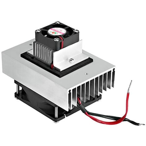 Sollbry Kit di raffreddamento termoelettrico Peltier fai da te da 12 V, modulo di conduzione del raffreddamento a semiconduttore + dissipatore di calore + ventola + TEC1-12706