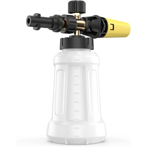 Sollbry Lanza de espuma de nieve para hidrolavadoras Karcher K2, K3, K4, K5, K6 y K7 - Cañón de espuma de repuesto mejorado con conexión y potencia - Dispensador de jabón de espuma espesa - Boquilla r
