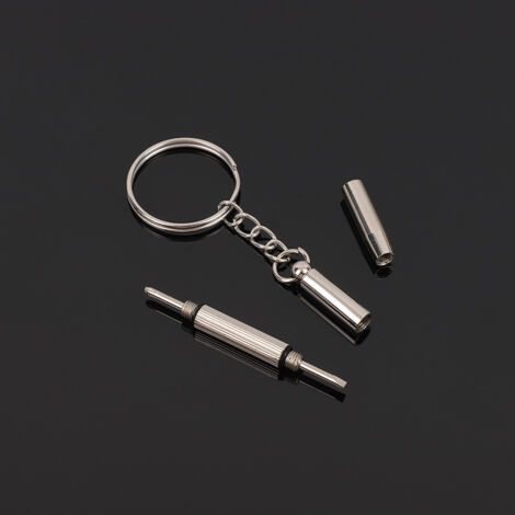 Sollbry llaveros con destornillador para gafas, llave portátil 3 en 1, kit de reparación de gafas, mini llavero de acero inoxidable, herramientas manuales.