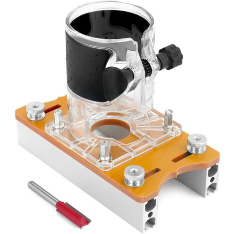 Sollbry Localizador de ranuras para enrutador de madera 2 en 1, para tableros de 0 a 5 cm de grosor, para máquina recortadora de aleación de aluminio de 65 mm, para biselado, ranurado y más