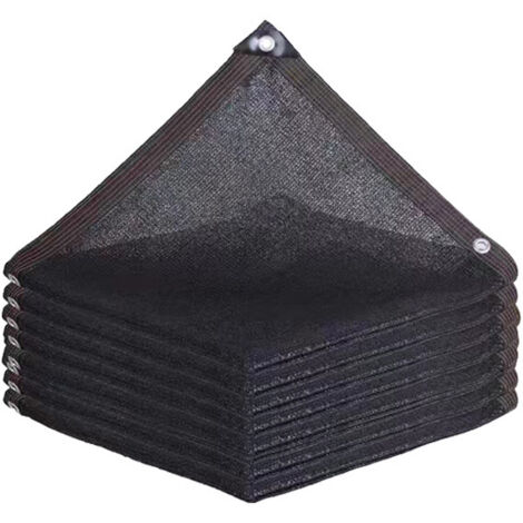 Sollbry Lona de malla de protección solar para plantas de jardín, color negro, de 2 x 1 m, con ojales, para pérgola, patio, flores, césped, perrera y gallinero.