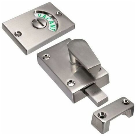 Sollbry Loquet de porte 1 pièce avec indicateur d'occupation, pêne dormant vide/engagé pour salle de bain WC toilettes publiques (nickel satiné)