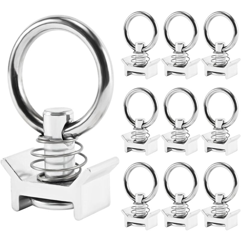 Sollbry - Lot de 10 Ferrures de Rechange avec Anneau pour Rail d'arrimage Airline Anneau de vol Peut Porter 1000kg