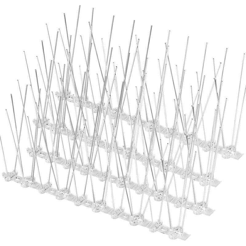 Sollbry - Lot de 10 pointes anti-oiseaux pour l'extérieur, pointes de pigeon avec base en plastique pour petits oiseaux, pigeons, corbeaux et pics,