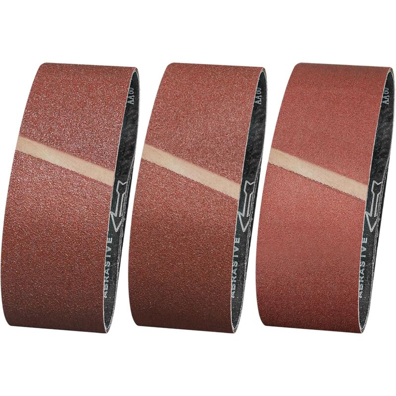 Lot de 12 bandes abrasives 100 x 915 mm - Grain 60/80/120 - Pour poncer, limer, aiguiser et dérouiller - Sollbry