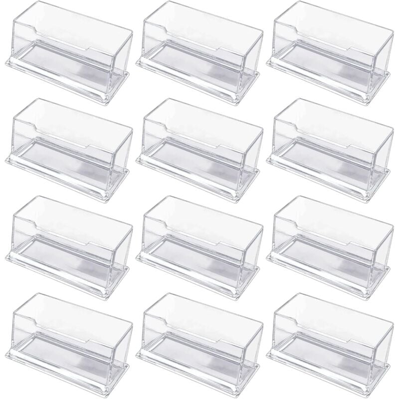 Sollbry - Lot de 12 présentoirs transparents pour cartes de visite, pour cartes de visite, cartes de visite, pour bureau, collection