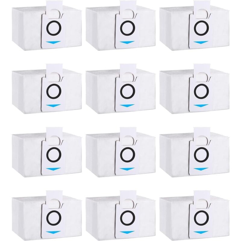 Lot de 12 Sacs d'aspirateur Accessoires compatible avec Ecovacs Deebot X1 Omni, X1 e Omni, X1 turbo, T20 Omni,T20e Omni, Sac à poussière de Rechange