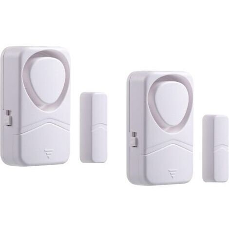 Sollbry Lot De 2 Alarmes De Fenêtre De Porte, Capteur D'entrée Magnétique Alerte Antivol Carillon Antivol 110 DB pour La Maison Garage Enfants Sécurité Bricolage Protection(batterie non incluse)