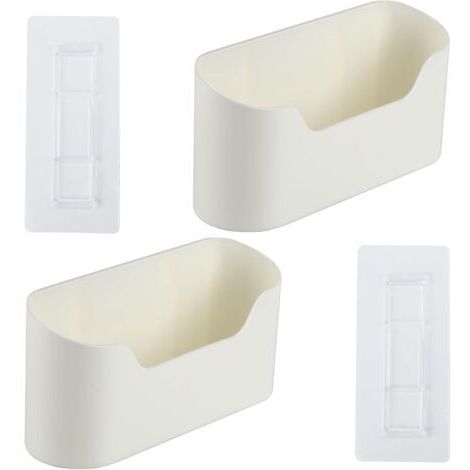 Sollbry Lot de 2 boîtes de rangement autocollantes pour porte d'armoire de cuisine, pour armoire, salle de bain, réfrigérateur, petits objets