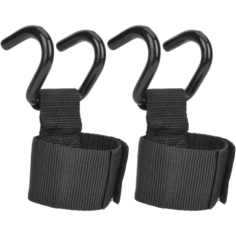 Sollbry - Lot de 2 Crochet Musculation, Crochet de Levage en Acier avec Grip Antidérapant Bandage de Poignet pour Fitness,Crossfit, Haltérophilie