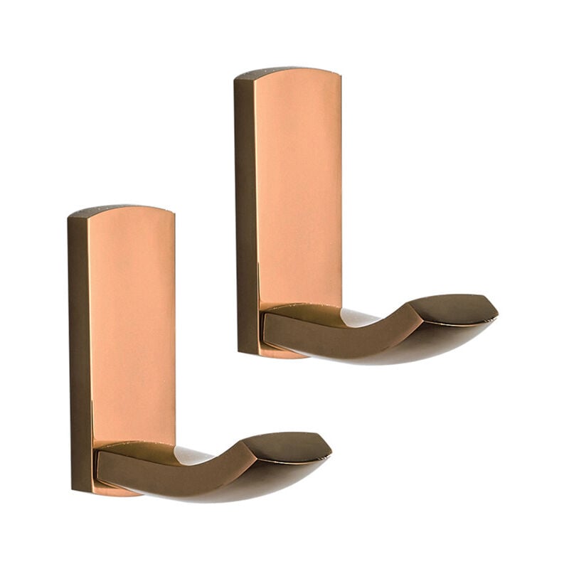 Sollbry - Lot de 2 crochets muraux en laiton pour salle de bain (or rose)