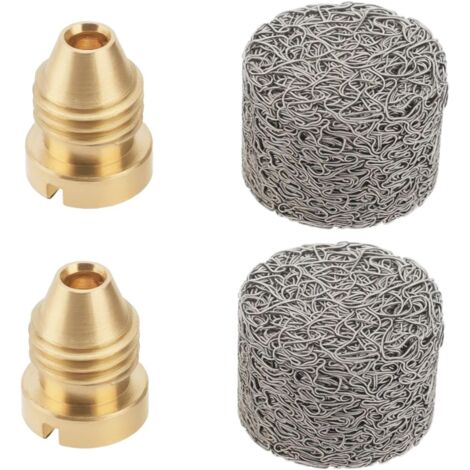 Sollbry Lot de 2 embouts de buse à orifice de canon à mousse en laiton de 1,0 mm avec machine à mousse, pièces de rechange pour lance à mousse neige 3000 PSI