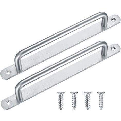 Sollbry Lot de 2 poignées de porte coulissante en acier inoxydable pour salle de bain, cuisine, placard, garage, abri de jardin, grange (224 mm)