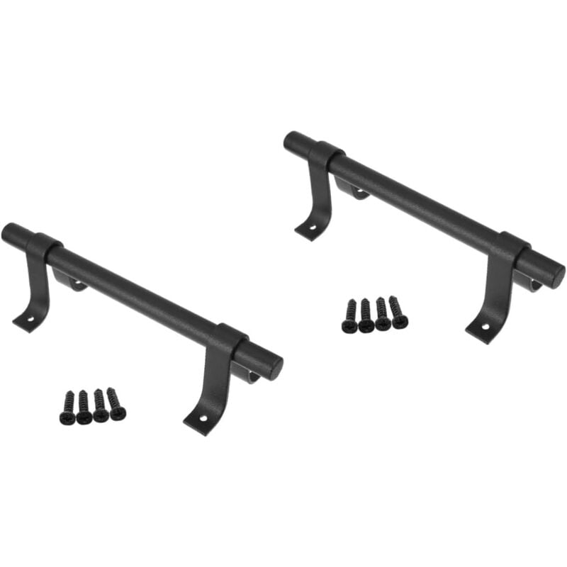 Sollbry Lot de 2 poignées de porte de grange, boutons de tiroir, poignée de porte industrielle, poignée de porte en fonte, boutons de porte