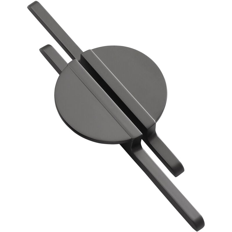 Sollbry - Lot de 2 poignées de tiroir noires en demi-lune (190 × 39 × 22 mm) pour placard de cuisine, commode, trou à trou, demi-cercle