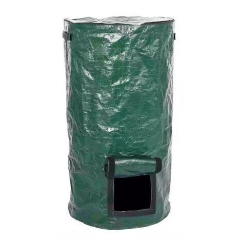 Sollbry Lot de 2 Sac de Compost Jardin 45x80cm Sacs à Déchets de Jardin PE Réutilisable Sac à Déchets Cuisine avec Couvercle Sac Poubelle Jardin  Sac Jardinage Dechets Organique