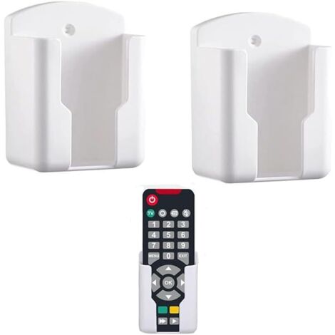 Sollbry Lot de 2 supports muraux pour télécommandes - Organisateur de télécommande - Porte-stylo - Support mural pour climatisation - Étagère de rangement