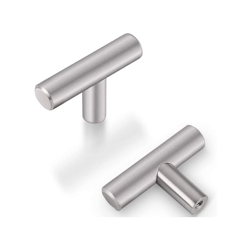 Lot de 20 Poignées de Meuble en Acier Inoxydable Argenté Trou Unique Pour Porte D'Armoire - Sollbry