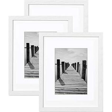 Sollbry Lot de 3 cadres pour affiches, papier photo 4 x 6 (pouces) sans carton, cadre photo pour montage mural, blanc