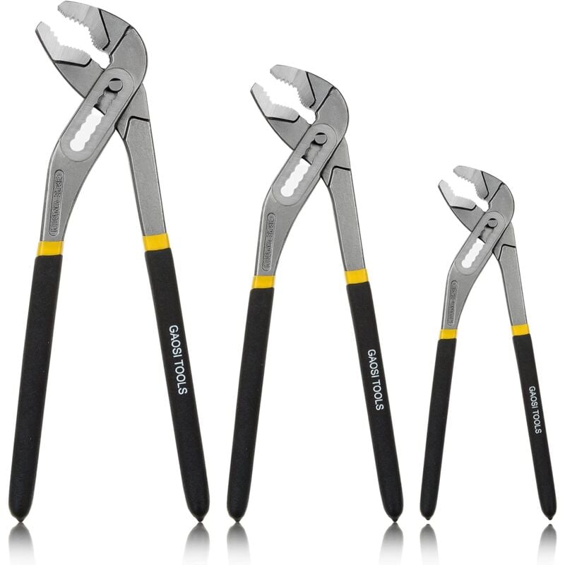Sollbry - Lot de 3 Pince Multiprise Réglable, Pinces Pour Pompe à Eau 200mm/250mm/300mm - Acier au Chrome Vanadium - Traitement Antirouille en
